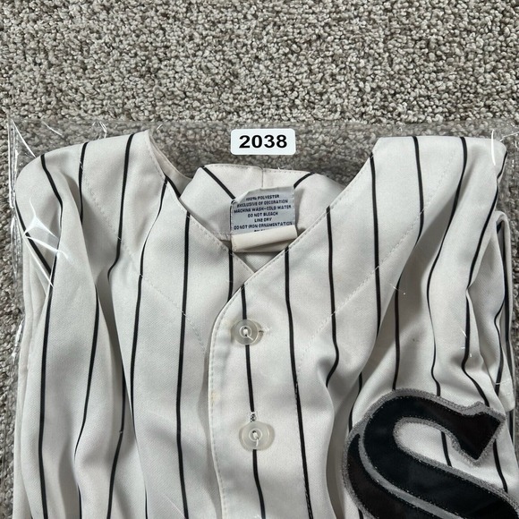 Vintage‎ White Sox Jersey Majestic Mens Large Pinstripe Stitched Blank USA Made - Picture 15 of 16